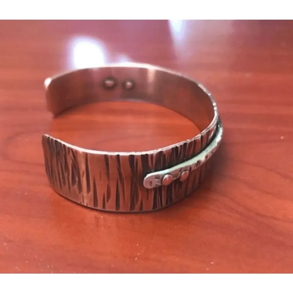 Men’s Copper and Sterling Silver Bracelet, Cuff, NEW, Handmade